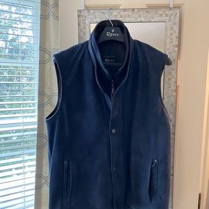 Remy Lake Blue Leather Vest New Size 40